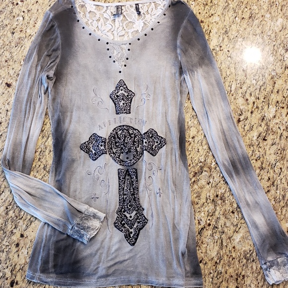 Womens affliction long sleeve - Picture 1 of 3